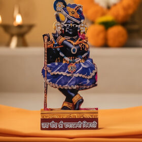 Shri Radharaman Photo Stand Cutout - Wooden